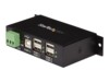 StarTech.com Rackmount USB 2.0 Hub - 4 Port Rugged Industrial USB 2.0 Hub Sort