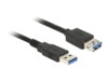 Delock USB forlængerkabel 1m Sort
