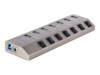 StarTech.com 7-Port Self-Powered USB-C Hub with Individual On/Off Switches, USB 3.0 5Gbps Expansion Hub w/Power Supply, Desktop/Laptop USB-C to USB-A Hub, 7x BC 1.2 (1.5A), USB Type C Hub - USB-C/A Host Cables (5G7AIBS-USB-HUB-EU) Grå