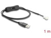 Delock Fan Cable USB 2.0 Type-A male to 3 pin (2 pins connected) fan connector male with switch 1 m