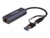 D-Link Netværksadapter USB-C / Thunderbolt 3 2.5Gbps Kabling