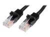 StarTech.com 2m Black Cat5e / Cat 5 Snagless Patch Cable CAT 5e Ikke afskærmet parsnoet (UTP) 2m Patchkabel Sort