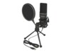 DeLOCK USB Condenser Microphone Set for Podcasting, Gaming and Vocals Mikrofon Kablet -47dB Sort