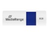 MediaRange 8GB USB 2.0 USB stick Blå Hvid
