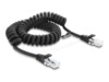 Delock RJ50 Coiled Cable male to male 1 m black