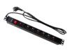 Qoltec Strømfordelingsenhed 6-stik 16A Sort 2m