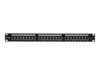 Intellinet Patch Panel, Cat6a, FTP, 24-Port, 1U, Shielded, 90° Top-Entry Punch Down Blocks, Black Sort