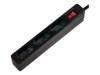 LogiLink Stikdåse 3-stik 7.5A Sort 1.5m