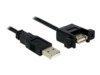 Delock USB forlængerkabel 1m Sort