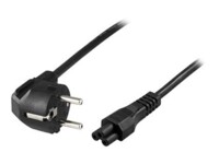 DELTACO Strøm CEE 7/7 (male) - Strøm IEC 60320 C5 Sort 50cm Strømkabel