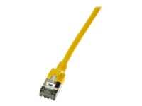 LogiLink SlimLine CAT 6a SSTP, PiMF 50cm Patchkabel Yellow RAL 1021