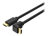 Unitek HDMI han lige -> HDMI han 90° højrevinklet 2 m Sort