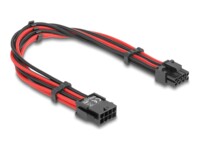 DeLOCK Strøm 8 pin EPS12 V (male) - 8 pin PCI Express-strøm med aftagelig 2 pin sektion (female) Sort Rød 30cm Forlængerkabel til strøm