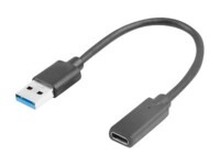 Lanberg USB-C adapter 15cm Sort