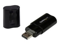 StarTech.com USB Sound Card - 3.5mm Audio Adapter - External Sound Card - Black - External Sound Card (ICUSBAUDIOB) USB 2.0 Ekstern