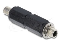 Delock Strøm DC jackstik 5,5 mm (ID: 2,5 mm) (male) - Strøm DC jackstik 5,5 mm (ID: 2,1 mm) (female) Sort Strømforsyningsadapter