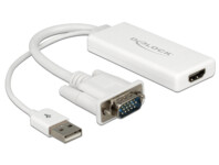 Delock Video / lyd adapter 25cm Hvid