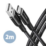 AXAGON BUCM-AM20AB USB Type-C kabel 2m Sort