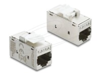 Delock CAT 6a Afskærmet Nøglestensmodul Hvid Sølv