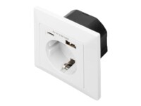 DIGITUS Sicherheits-Steckdose 2 USB Ports UP