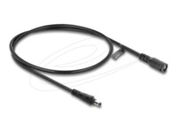 Delock Strøm DC jack 5,5 mm x 2,5 mm (male) - Strøm DC jack 5,5 mm x 2,5 mm (female) Sort Forlængerkabel til strøm