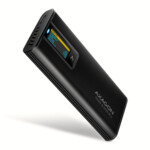 Kieszen Axagon AXAGON EEM2-SD2B, USB-C 10Gbps externí box s displejem pro M.2 NVMe/SATA SSD, bezšroubkový, cerný