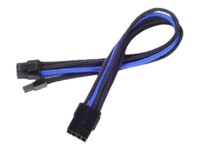SilverStone 8 pin PCI Express-strøm med aftagelig 2 pin sektion (male) - 8 pin PCI Express-strøm (female) Blå 25cm Forlængerkabel til strøm