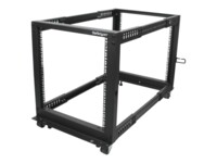 StarTech.com 12U Open Frame Server Rack - 4 Post Adjustable Depth (22' to 40') Network Equipment Rack w/ Casters/ Levelers/ Cable Management (4POSTRACK12U) Rack Sort