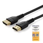 StarTech.com 1m Premium Certified HDMI 2.0 Cable with Ethernet, Durable High Speed UHD 4K 60Hz HDR 10, 3ft Rugged M/M HDMI Cord with Aramid Fiber, TPE, Ultra HD Monitors, TVs & Displays - Heavy duty HDMI cable HDMI-kabel med Ethernet 1m Sort