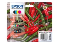 Epson 503 XL Multipack Sort Gul Cyan Magenta Blæk C13T09R94020