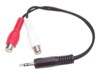 StarTech.com 6in Stereo Audio Y-Cable - 3.5mm Male to 2x RCA Female - Headphone Jack to RCA - Computer / MP3 to Stereo 1x Mini-Jack 2x RCA (MUMFRCA) Audiokabel 15.24cm Sort
