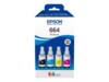 Epson EcoTank 664 Sort Gul Cyan Magenta Blækbeholder C13T66464A