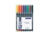STAEDTLER Lumocolor 318 Fiberspidspen Sort Blå Brun Grøn Orange Lilla Rød Gul