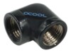 Alphacool HF L- connector 2 x G1/4 inner thread Kølervæske system tilslutnings adapter 1-pack Sort