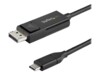 StarTech.com 3ft (1m) USB C to DisplayPort 1.2 Cable 4K 60Hz, Bidirectional DP to USB-C or USB-C to DP Reversible Video Adapter Cable, HBR2/HDR, USB Type C/Thunderbolt 3 Monitor Cable - 4K USB-C to DP Cable DisplayPort kabel 1m Sort