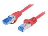 Lanberg CAT 6a Kabel med afskærmning med folie og kobberfletning (SFTP 10m Patchkabel Rød RAL 3017