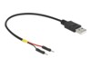 Delock USB / strøm kabel 20cm Sort