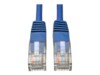 Eaton Tripp Lite Series Cat5e 350 MHz Molded (UTP) Ethernet Cable (RJ45 M/M), PoE - Blue, 1 ft. (0.31 m) CAT 5e Ikke afskærmet parsnoet (UTP) 30cm Patchkabel Blå