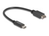 DeLOCK USB 3.2 Gen 2 USB Type-C kabel 25cm Sort