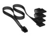 CORSAIR 6-pin intern strøm (male) - 15 pin Serial ATA strøm (female) Sort Strømkabel