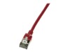 LogiLink SlimLine CAT 6a SSTP, PiMF 30cm Patchkabel Rød RAL 3031