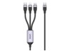 Unitek przewód ladujacy USB 3 w 1 czarny C14101AGY01-1.5M