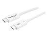 StarTech.com 40Gbps Thunderbolt 3 Cable - 1.6ft/0.5m - White - 5k 60Hz/4k 60Hz - Certified TB3 USB-C Charger Cord w/ 100W Power Delivery (TBLT34MM50CW) Thunderbolt kabel 50cm