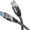 goobay CAT 6 Kabel med folie og kobberfletning (FTP) 1m Netværkskabel Sort Sølv