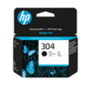 HP 304 Black Original Sort 120 sider Blæk