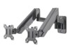 Manhattan TV & Monitor Mount, Wall, Full Motion (Gas Spring), 2 screens, Screen Sizes: 17-32', Black, Dual Screen, VESA 75x75 to 100x100mm, Max 8kg (each), Tilt & Swivel with 3 Pivots, Lifetime Warranty