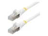 StarTech.com 2m CAT6a Cable - White - Low Smoke Zero Halogen (LSZH) - 10GbE 500MHz 100W ++ Snagless RJ-45 w/Strain Reliefs S/FTP Network Patch Cord CAT 6a S/FTP 2m Patchkabel Hvid