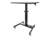 StarTech.com Mobile Standing Desk, Portable Sit Stand Ergonomic Height Adjustable Cart on Wheels, Rolling Computer/Laptop Workstation Table Locking One-Touch Lift for Teacher/Student - Mobile Sit Stand Desk (STSCART2) Sidde/stå-skrivebord Stål Sort