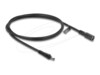 Delock DC Extension Cable 5.5 x 2.1 mm male to female with bayonet lock 18 AWG 1 m black