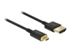 Delock Slim High Quality HDMI-kabel med Ethernet 25cm Sort